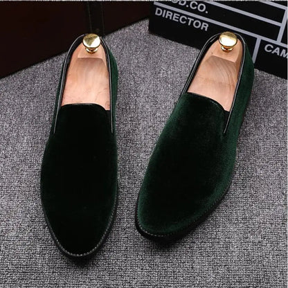 Red bottom suede loafers for men with luxury style and soft suede finish