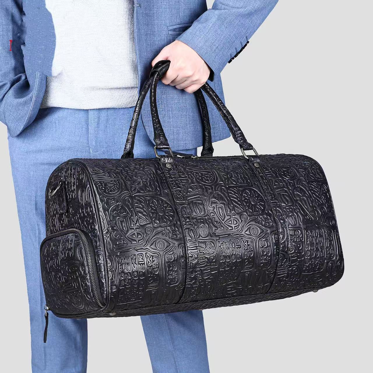 Mens Leather Embossed Handbag