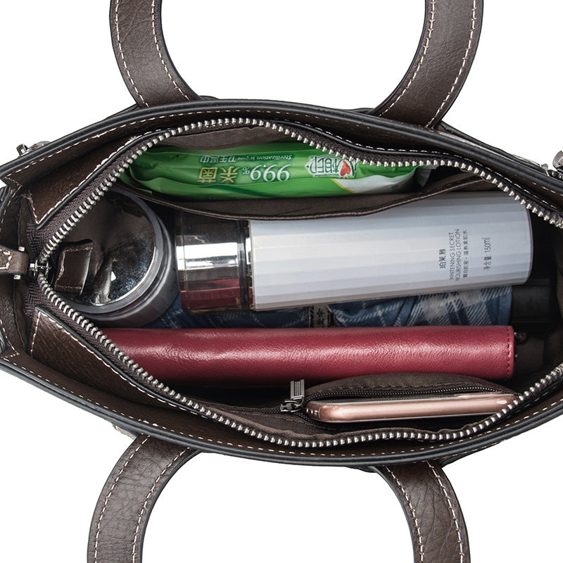 Embossed Cowhide Crossbody Bag