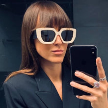 Retro polygon contrast sunglasses