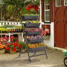 Rolling plant stand with 5 tiers for indoor and outdoor use with wheels