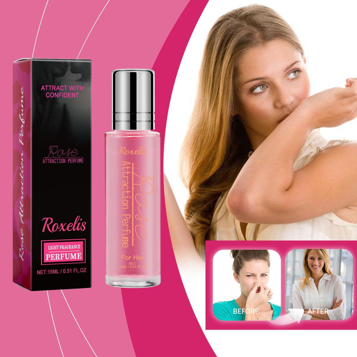 Rose light perfume bottle