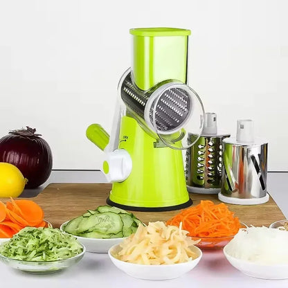 Manual Vegetable Slicer  Cheese Grater  with 3 Sharp Stainless Steel Drums