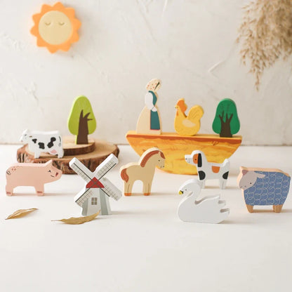 Wooden Farm Animal Montessori Set