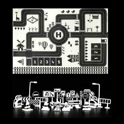 Deluxe Kids City Traffic Rug – Interactive Car Play Mat