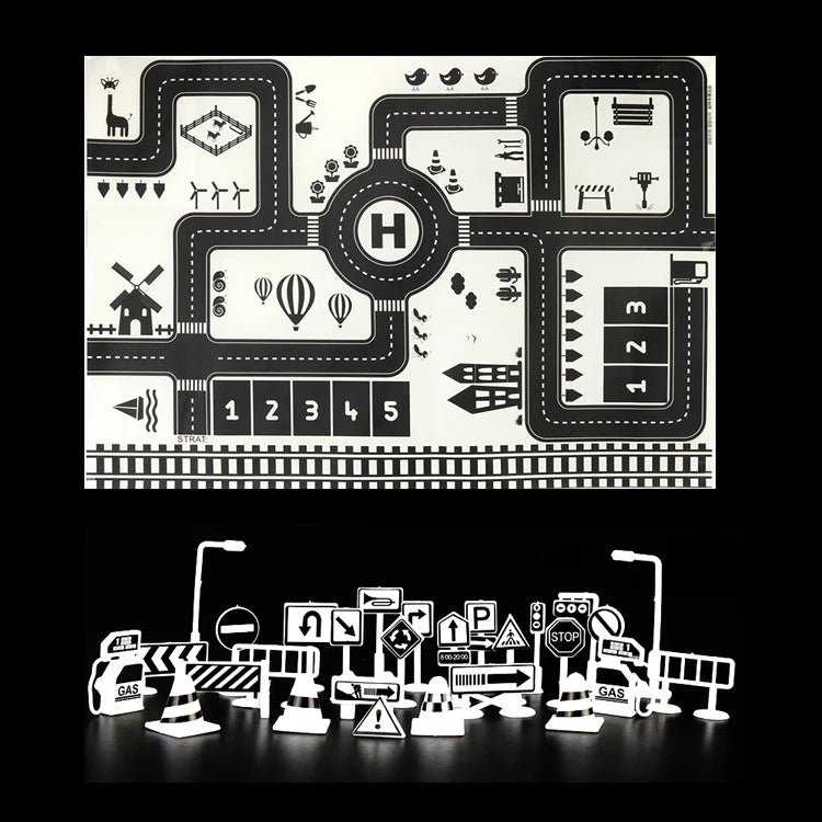 Deluxe Kids City Traffic Rug – Interactive Car Play Mat