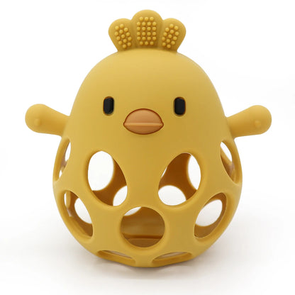 Cartoon Chick-Shaped Baby Silicone Teether Toy