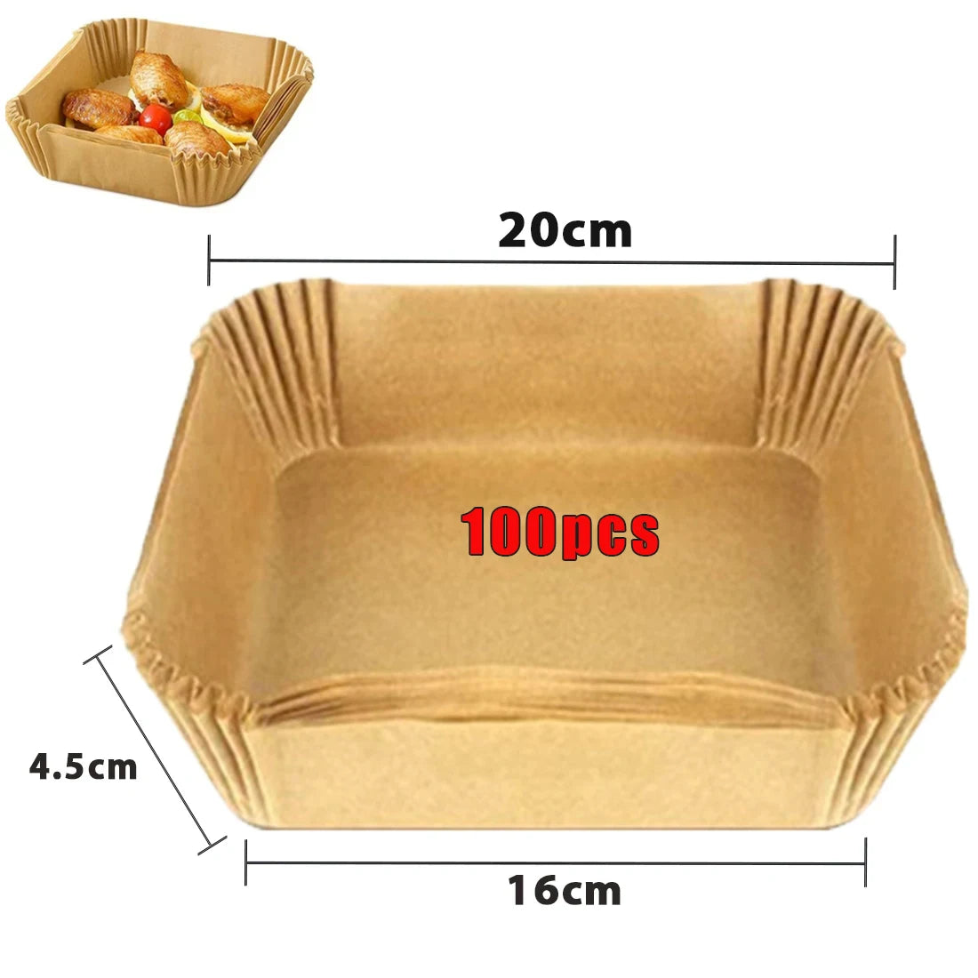 Globetrek° AirFryer Liner: Disposable Paper Liner for Air Fryer