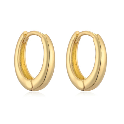 14K Gold Polished Huggies Hoop Earrings for Everyday Wear