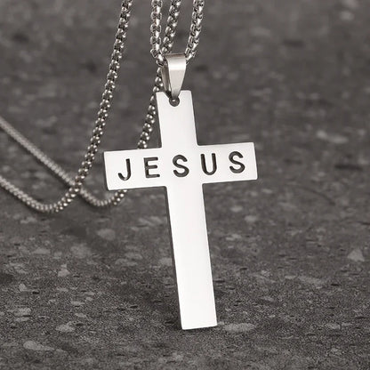 Men's Titanium Steel Stylish Trinity Cross Necklace