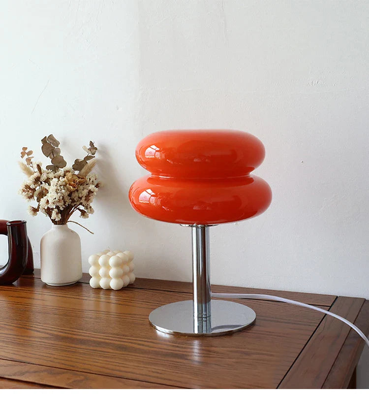 Macaron Retro Glass Table Lamp for Bedroom and Living Room