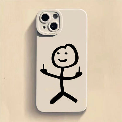 Cute Cartoon Matchman Matte Silicone Phone Case For iPhone 16 11 12 13 14 15 Pro Max XR XS X 7 8 Plus SE 2020 Soft Back Cover