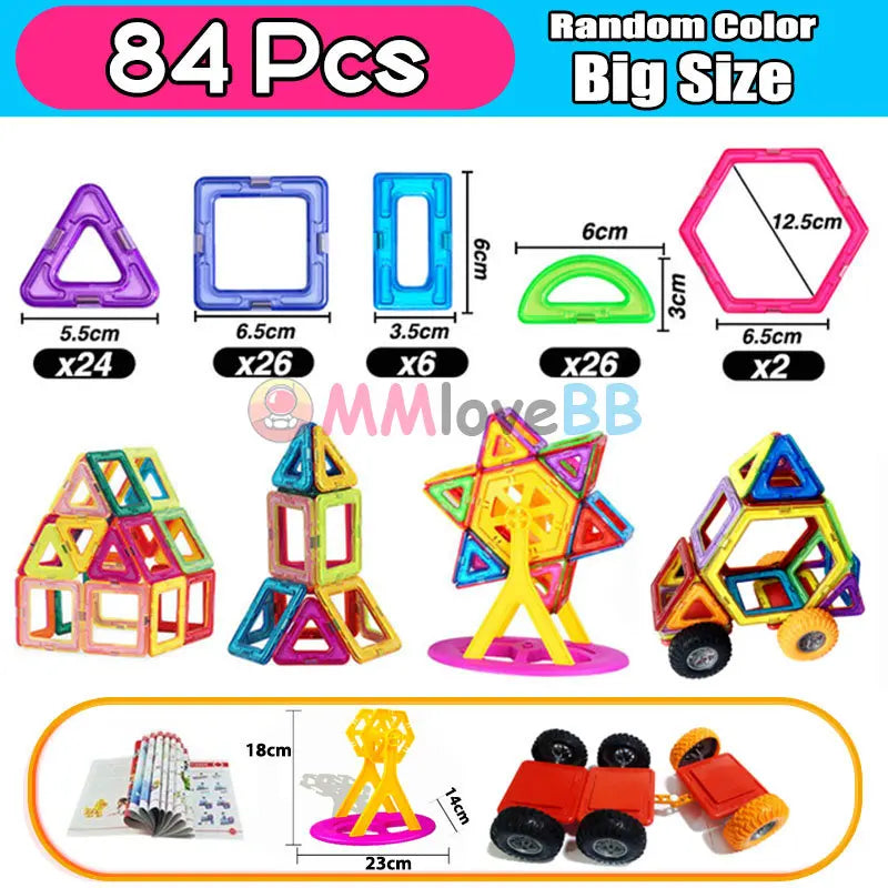 Magnetic Blocks for Children 100-Piece Creative Building Set