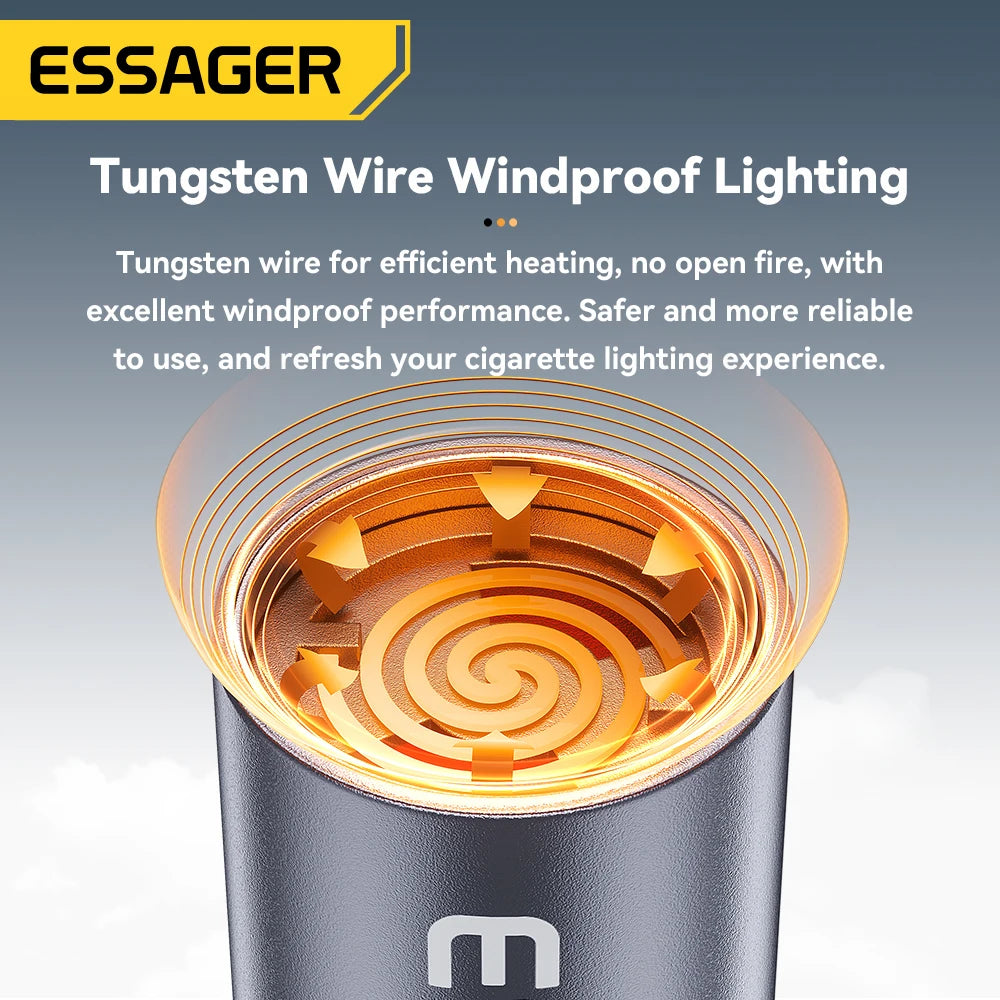 Essager USB-C Mini Lighter Tungsten Wire Blow-to-Ignite Safety for Air Travel No Flame  Auto Shut-Off Typec Cigarette Lighter