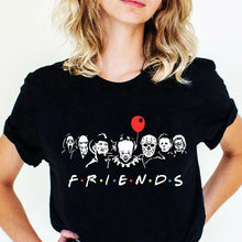 Women's Oversized Horror Characters Tee – Halloween Fashion Top