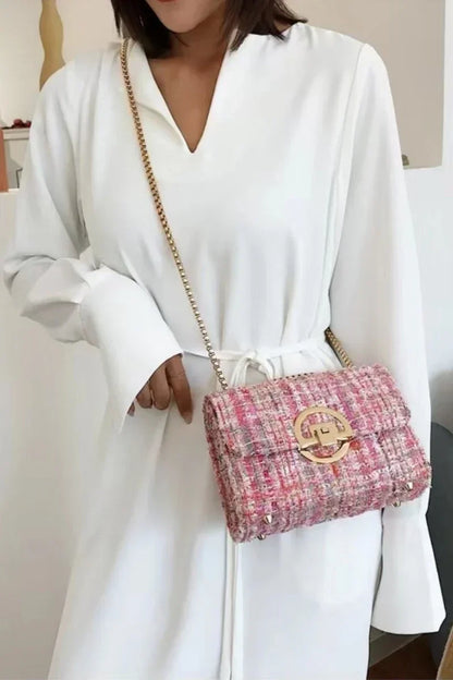 JBTP New Woven Tweed Bag Women's  Luxury Designer Handbag High Quality Brand Purse for Ladies