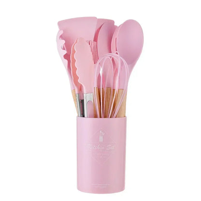 12PC Set Food Grade Silicone Kitchen Cookware Utensils
