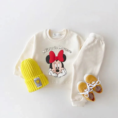 Mickey Mouse Print Hoodie & Trousers Set