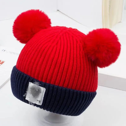 1Set Baby Hat Scarf Set Knitted Winter Hat Infant Toddler 1-5Y