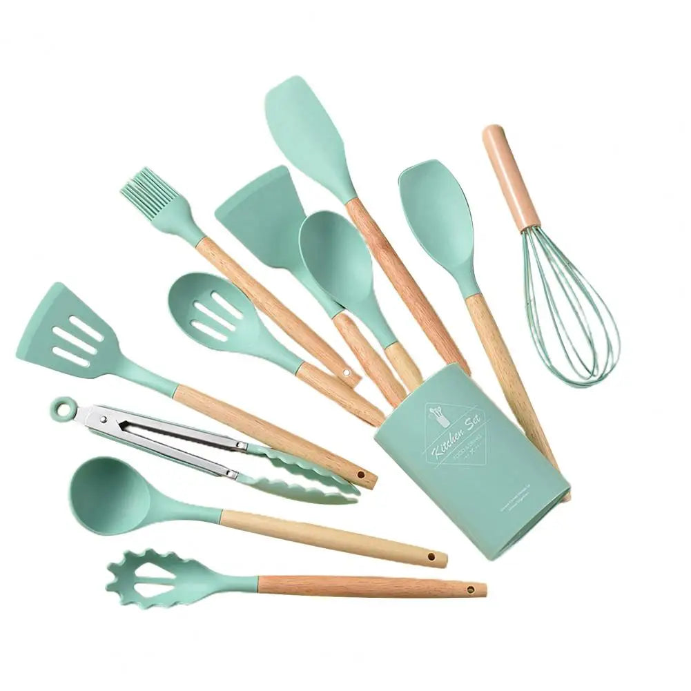 12PC Set Food Grade Silicone Kitchen Cookware Utensils