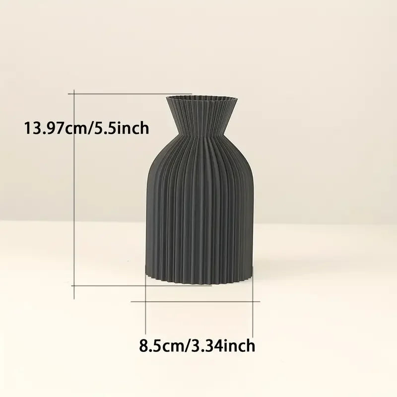 Elegant Black Plastic Vase Boho Chic Decorative Centerpiece