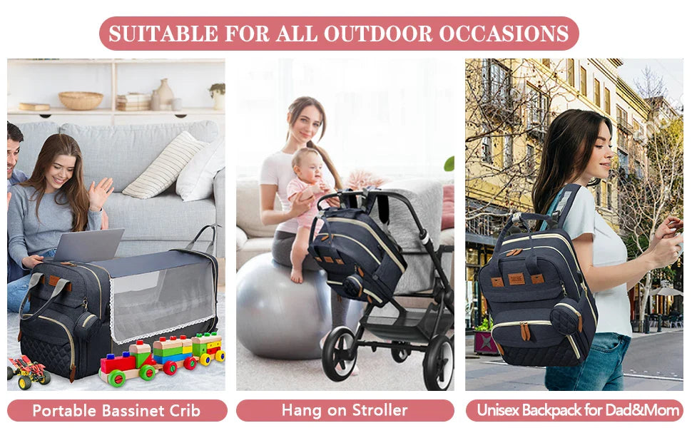 3-in-1 Diaper Bag & Baby Bed