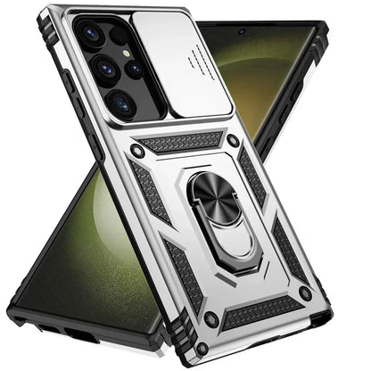 Military Grade Magnetic Holder Back Bumper Slide Lens Case for Samsung Galaxy S23 Series