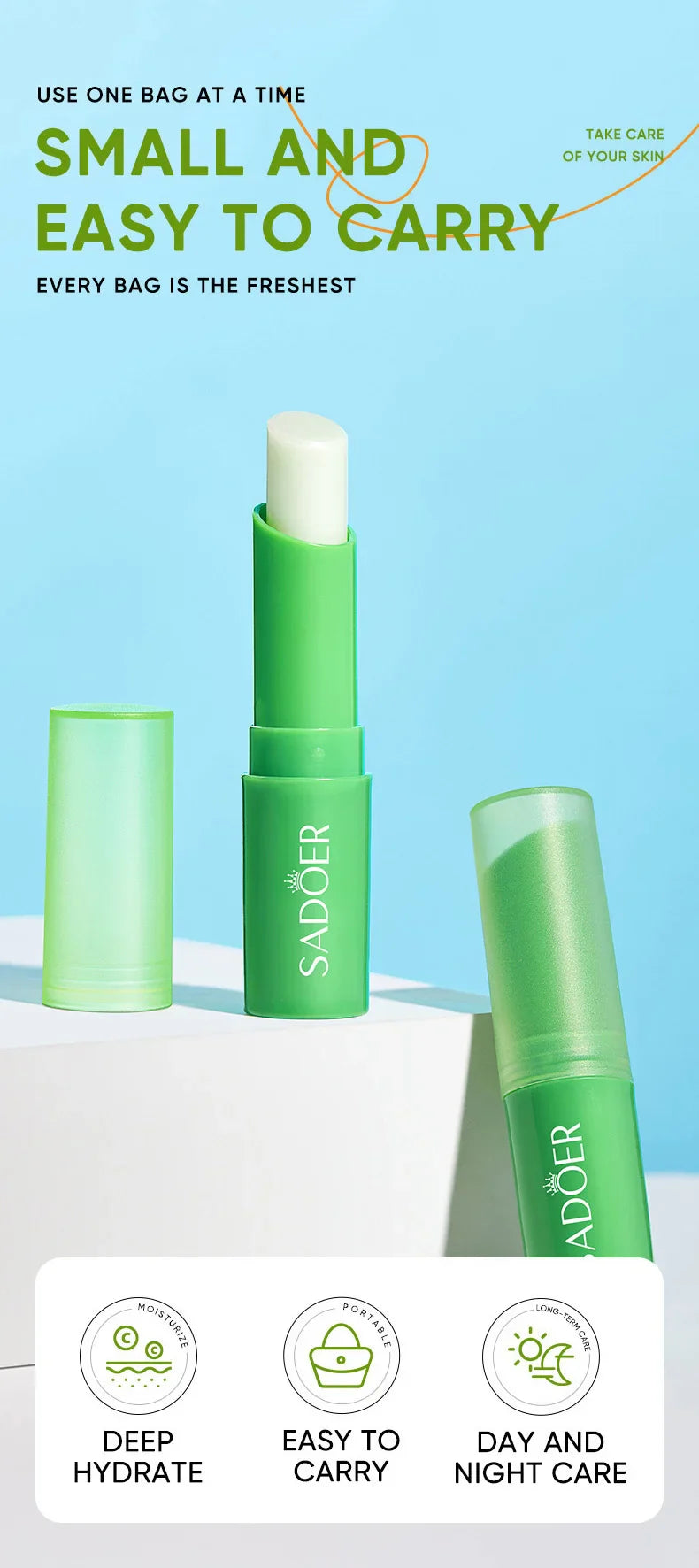 Vitamin C Aloe Coconut Lip Balm Moisturizing Anti Cracking Hydrating