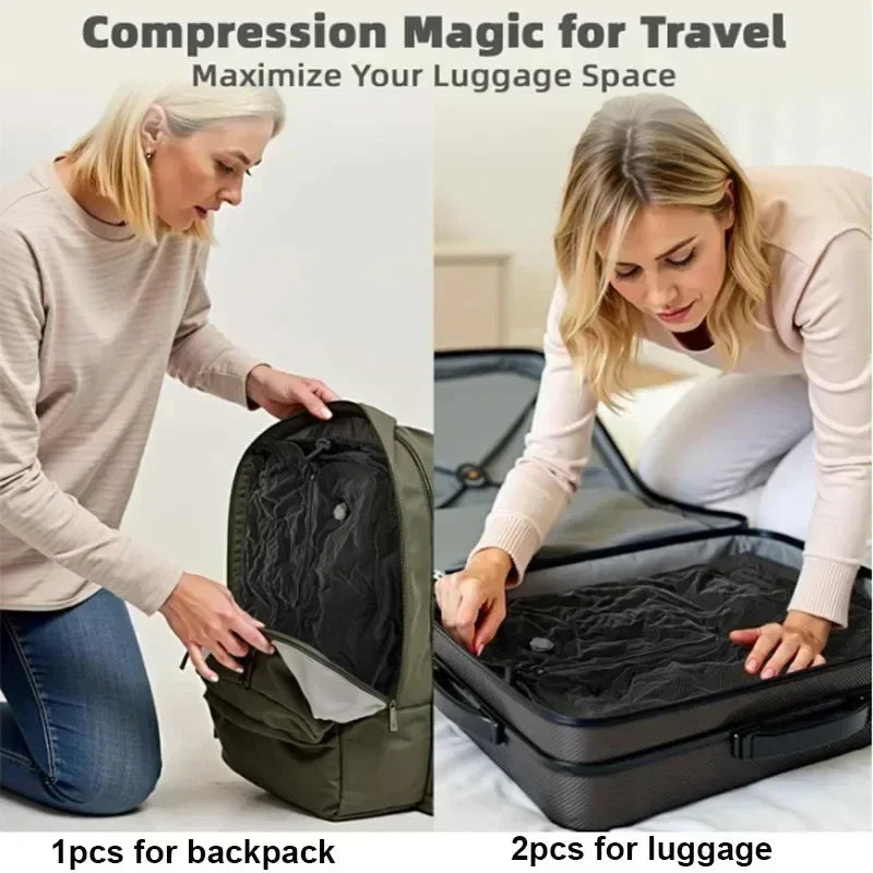 17L Vacuum Compression Bag with Air Pump Reusable Travel Storage Bag Outdoor Compression Backpack Luggage Bag