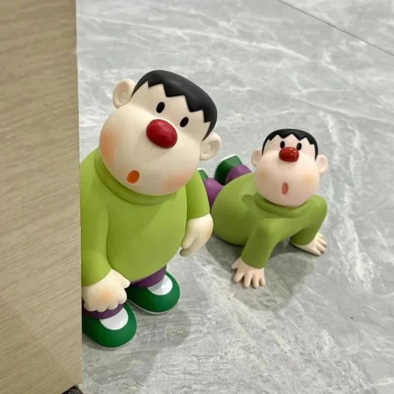 Anime Crayon Shin-chan Boochan Q version Kawaii Figure Model Toys Doll Mobile phone holder Collect Ornaments Gifts