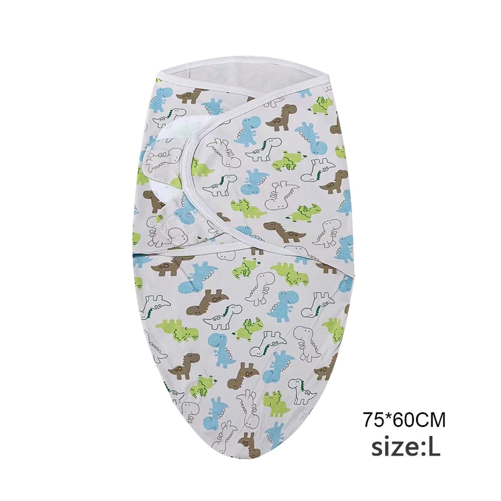 Newborn Cotton Baby Swaddle Wrap Adjustable Sleepsack Hat Set