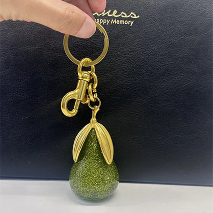 Bag Charm For Goyard Handbag Shoulder Bag Exquisite Crystal Green Pear Pendant Women's Keychain Accessories