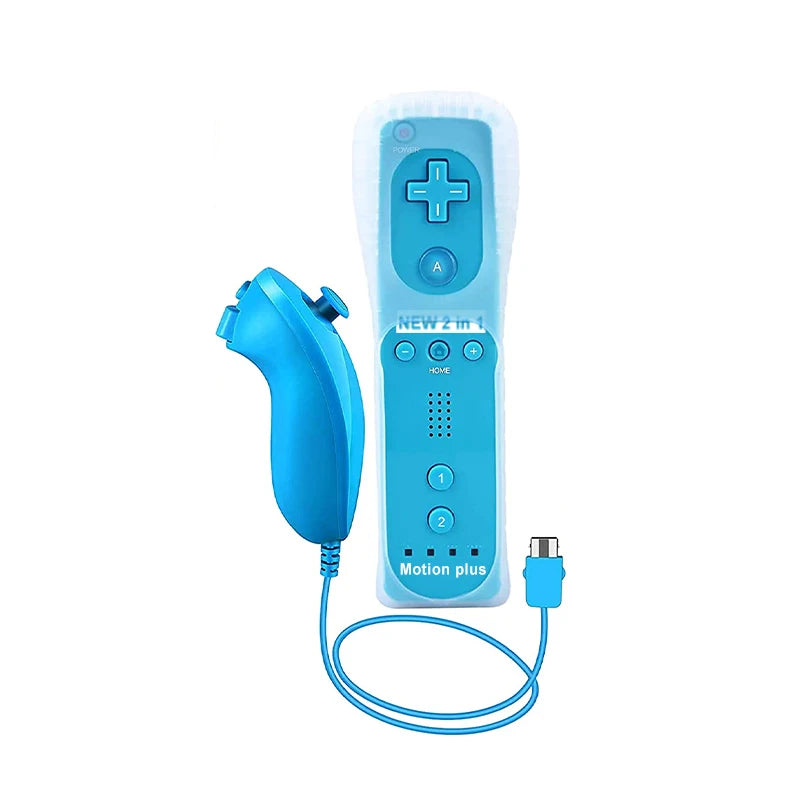 1 pair with Nunchuck Controller Set Motion Plus Remote Controller Wii Remote Controller Gamepad for Nintendo Wii Games Control
