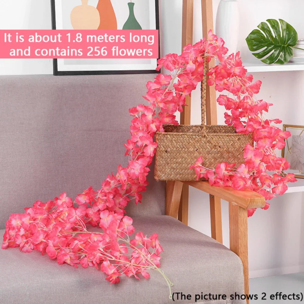 180cm Artificial Sakura Flower Vine - Wedding & Garden Arch Decor