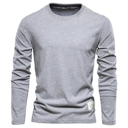 Men's Full Size Quarter Button Round Neck Long Sleeve T-Shirt Plus Size