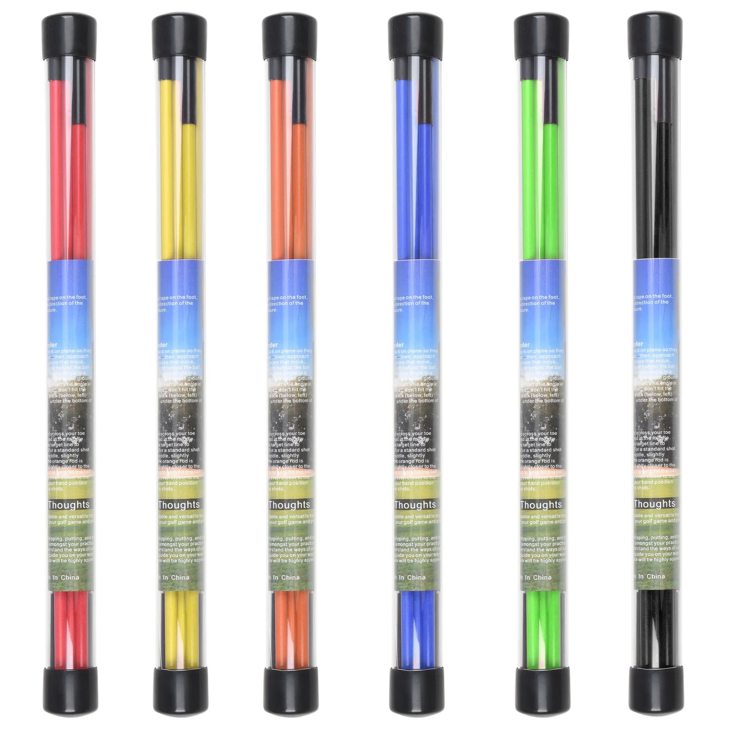 Golf Alignment Sticks 2 Sets 48inch Alignment Practice Rods Collapsible 6 Colors Golf Alignment Sticks Golf Swing Training Tools
