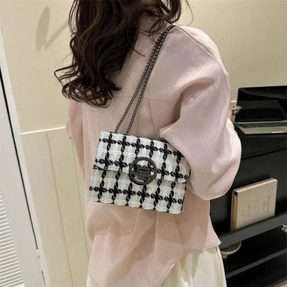 JBTP New Woven Tweed Bag Women's  Luxury Designer Handbag High Quality Brand Purse for Ladies