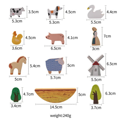 Wooden Farm Animal Montessori Set