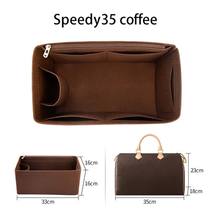 WUTA Felt Insert Bag Organizer For LV Speedy 20 25 30 35 Flap Handbag Inner Bag Makeup Travel Purse Storage Tote Bag Accessories