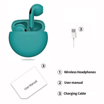 Air Pro 6 TWS Wireless Earbuds – Ultra-Lightweight Bluetooth 5.3 Headset with Mic & Charging Case
