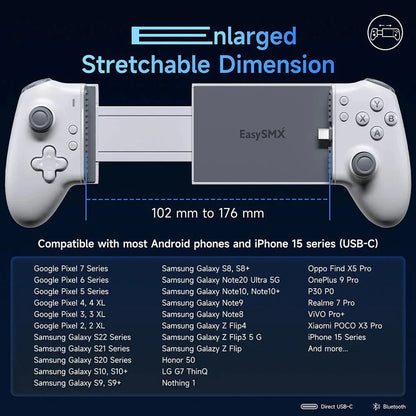 Mobile Phone Gamepad for Android Phone iPhone 15/16 Gaming Controller
