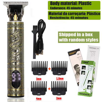 Vintage T9 Electric Hair Cutting Machine Hair Clipper Professional Men Shaver Rechargeable Barber Trimmer for Men Dragon Buddha