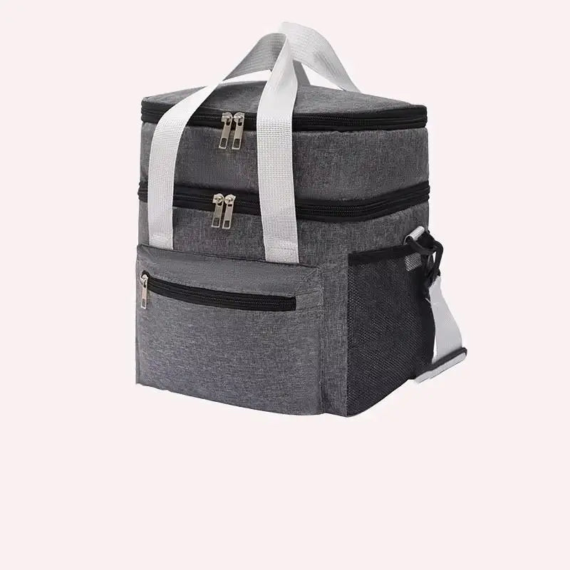 Multifunctional Double Layers Tote Cooler Lunch Bags for Women Men Large Capacity Travel Picnic Lunch Box with Shoulder Strap