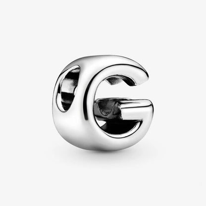Authentic 925 Silver Plated 26 Letters A-Z Alphabet Bead Charm Fit Pan Bracelet Woman Handbag Holder