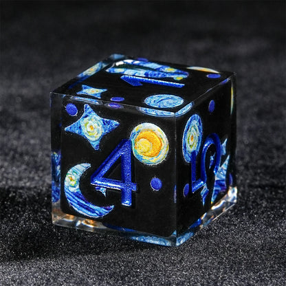 1-7pcs DND Milk White Solid Resin Black Kitten Smile Cat Dice Set Multi-sided Polyhedral Dice for D&D COC Role RPG Table Game