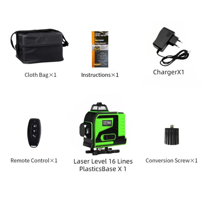 tripod/nivel a laser 16 Lines Laser profesional Level green line Self-leveling 360 autonivelant