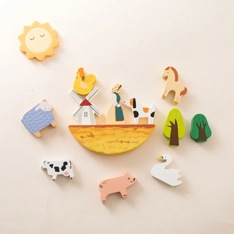 Wooden Farm Animal Montessori Set