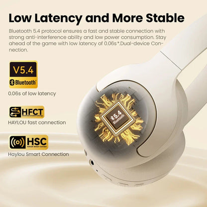 HAYLOU S30 Wireless Bluetooth 5.4 Headphones with 43dB ANC, 40mm Drivers, 80H Playtime