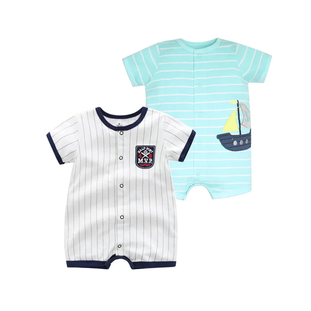 2Pcs/lot Brand Summer Baby Girl Clothes Cotton Jumpsuit  0-24M