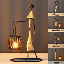 Nordic Metal Candlestick Abstract Character Sculpture Candle Holder Decors Handmade